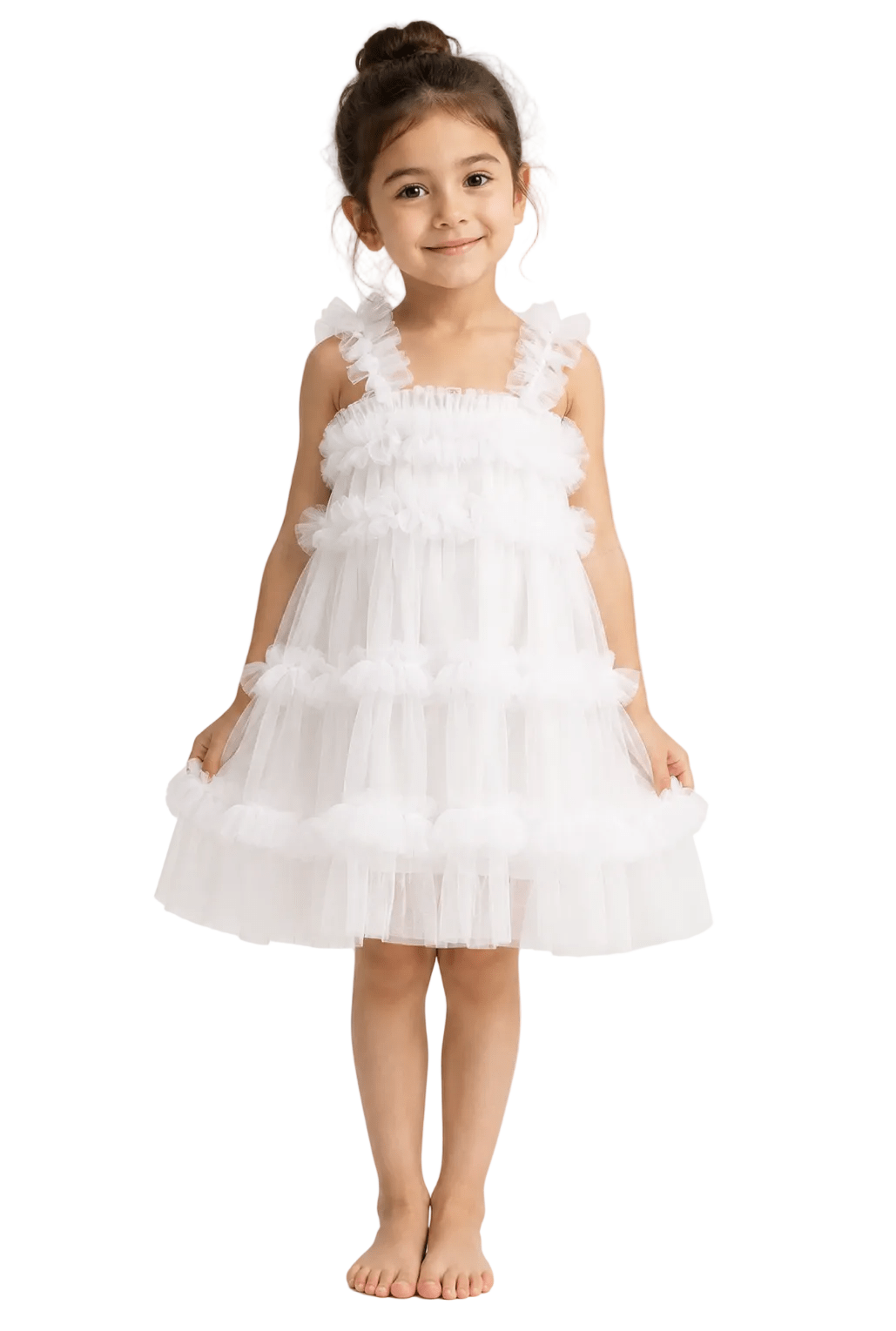Kids Ballet Tulle Dress Cloud White - OneSports - dubai