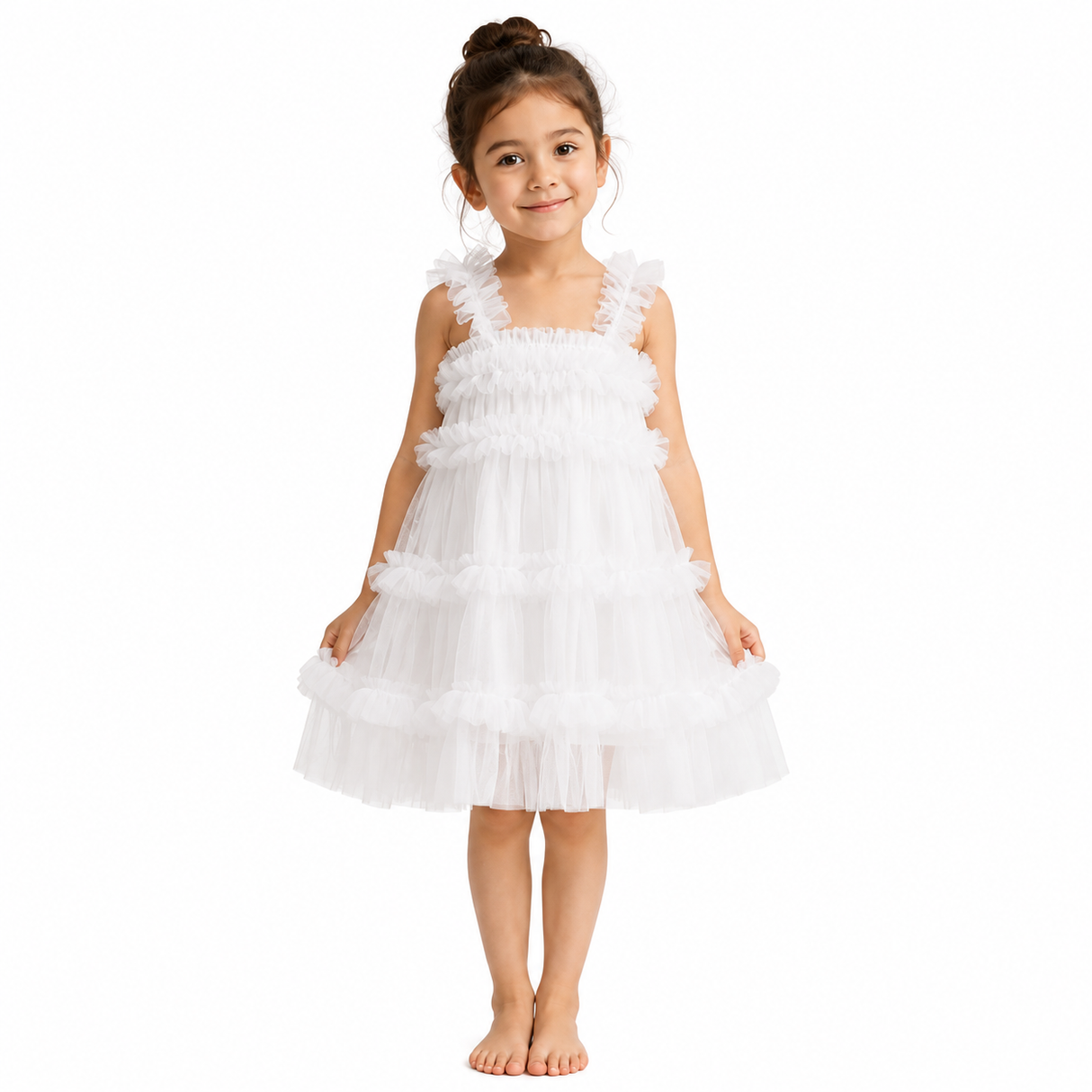 Kids Ballet Tulle Dress Cloud White - OneSports - #dubai