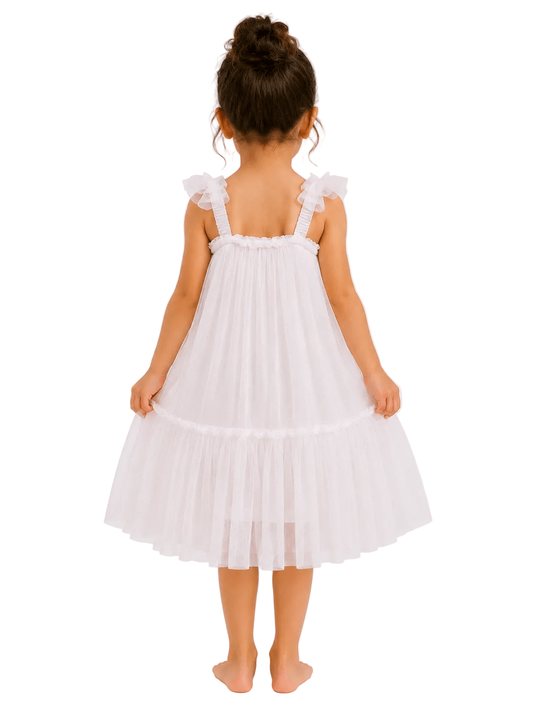 Kids Ballet Tulle Dress White Sparkle - OneSports - dubai
