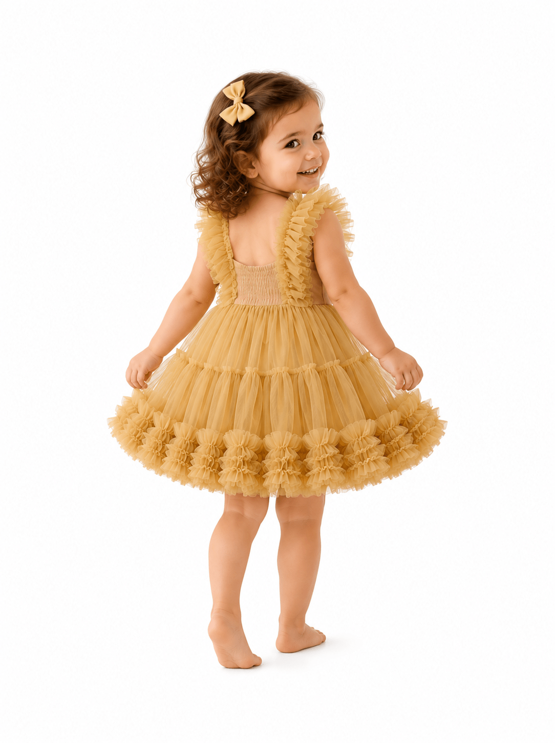 Kids Ballet Tulle Dress Caramel - OneSports - dubai