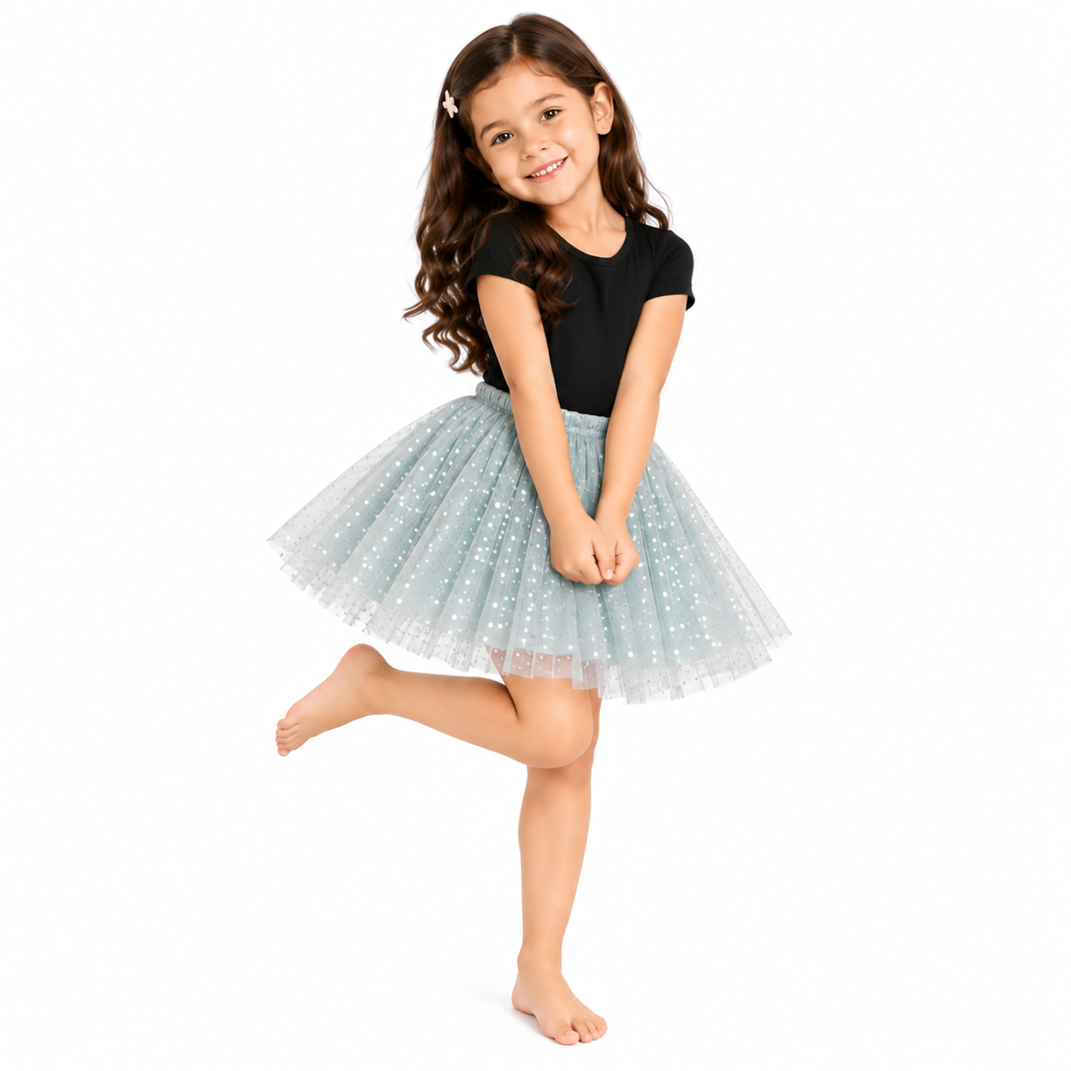 Blue Mario Tulle Party Girls Skirt