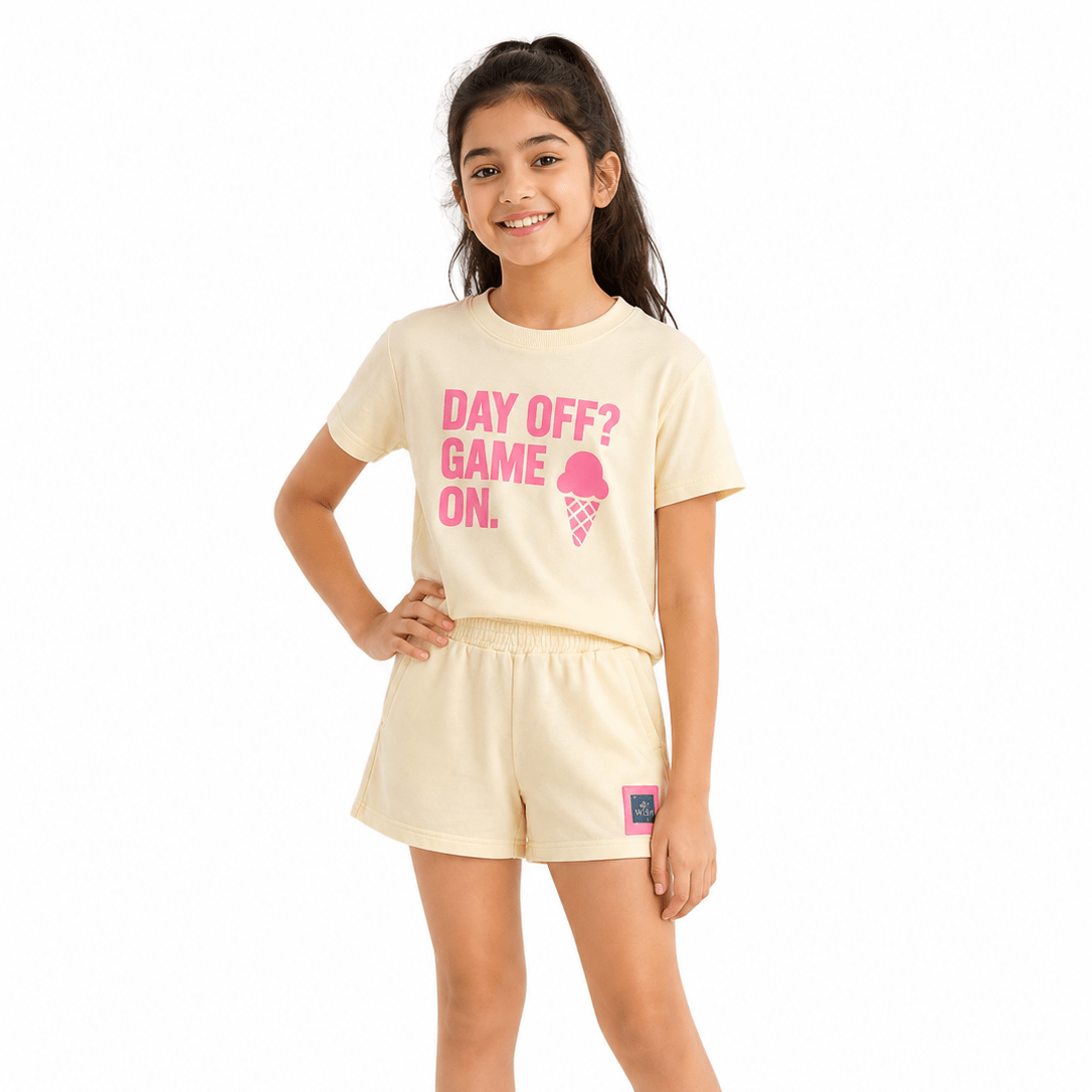 Game ON Girls Top & Shorts Sports Activewear Set - OneSports - dubai