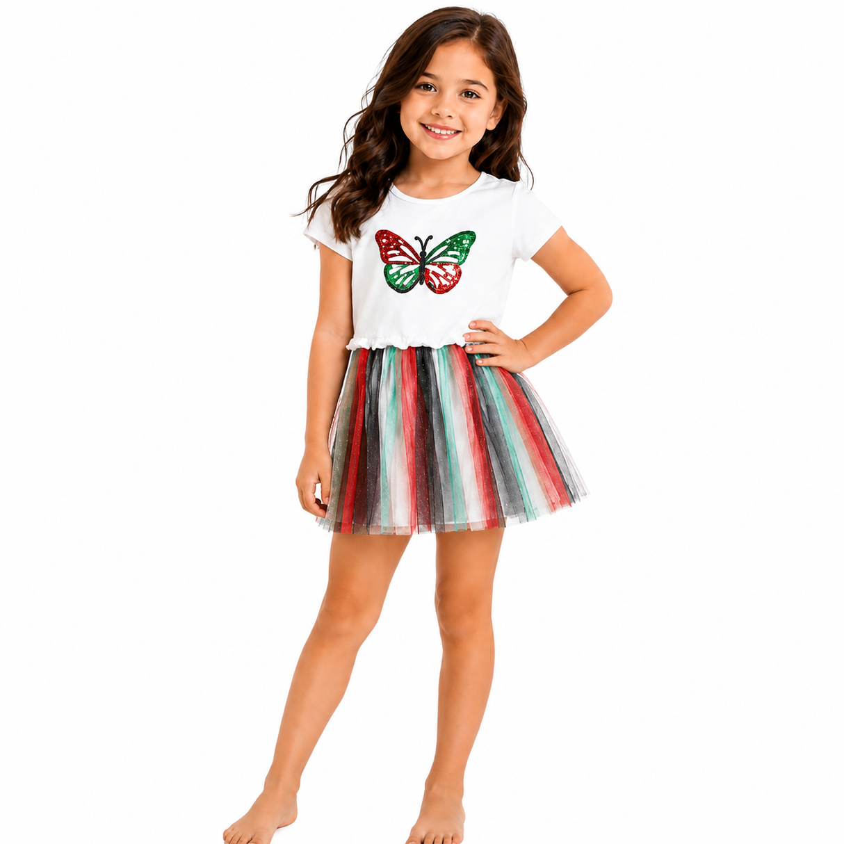Kids Ballet Tulle UAE Flag Dress
