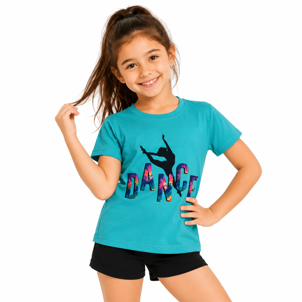 Dance Print Daily Girls Green T shirt