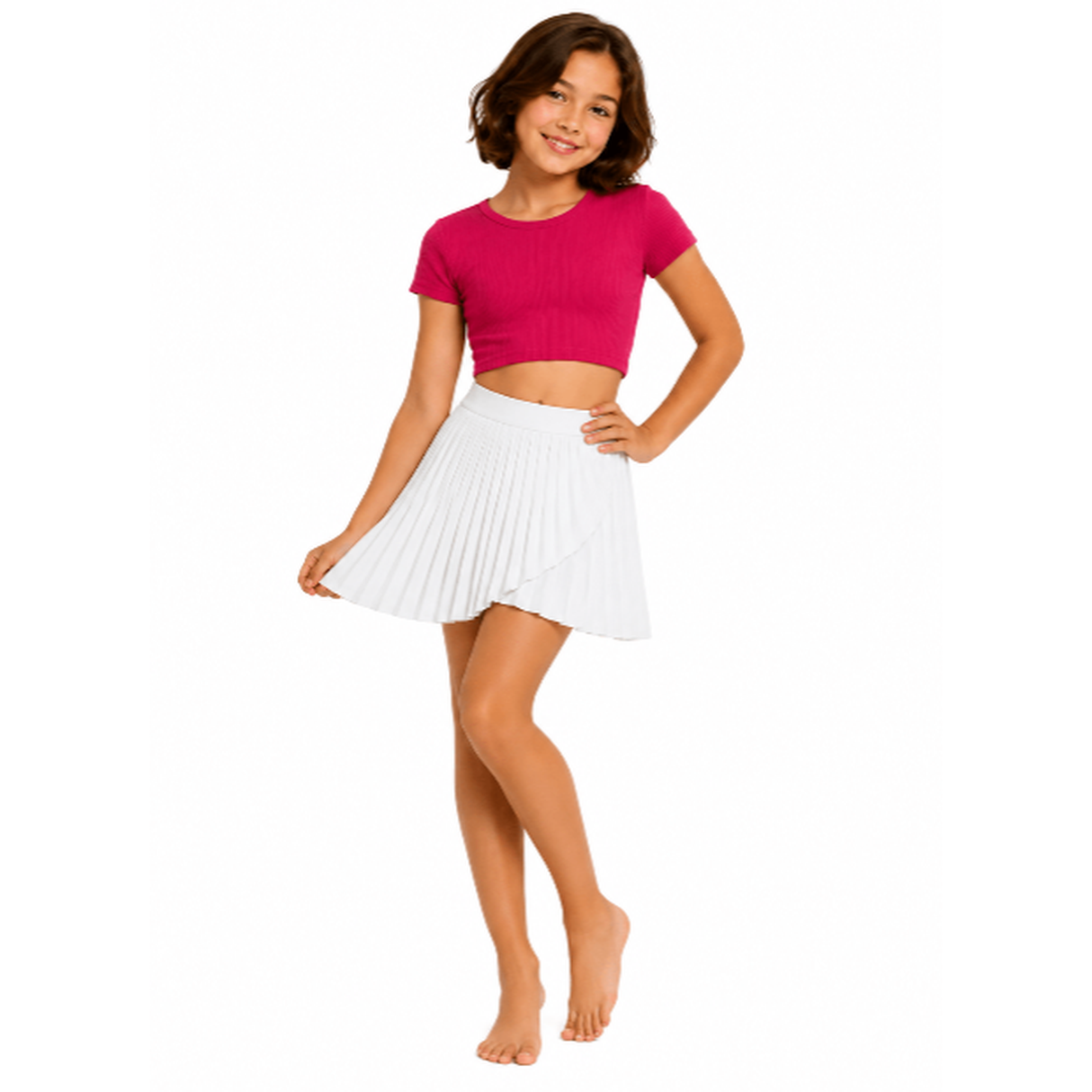 Training Skirt Plisse White For Girls - OneSports - #dubai