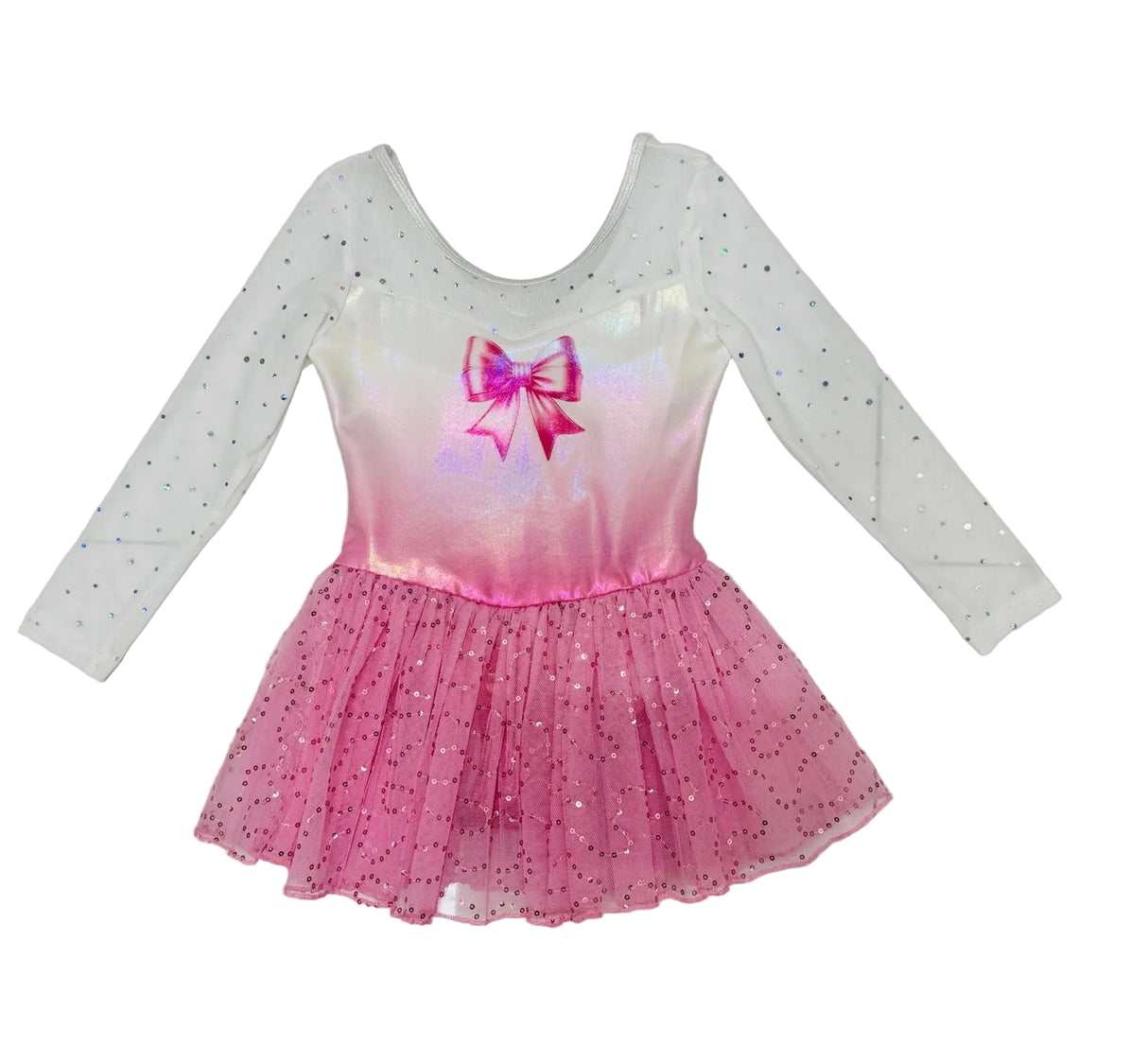Leotard Dress Bow Pink - OneSports - dubai