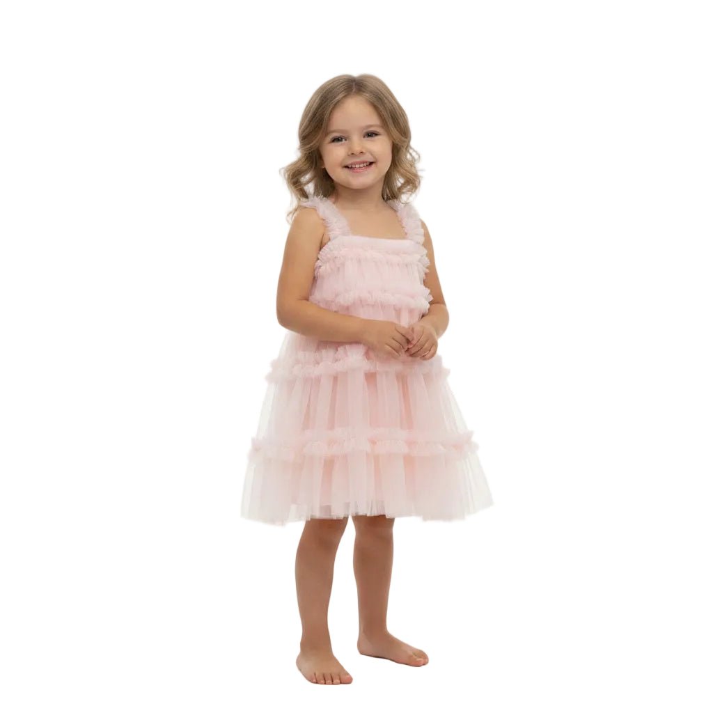 Kids Ballet Tulle Dress Powder Mix - OneSports - dubai