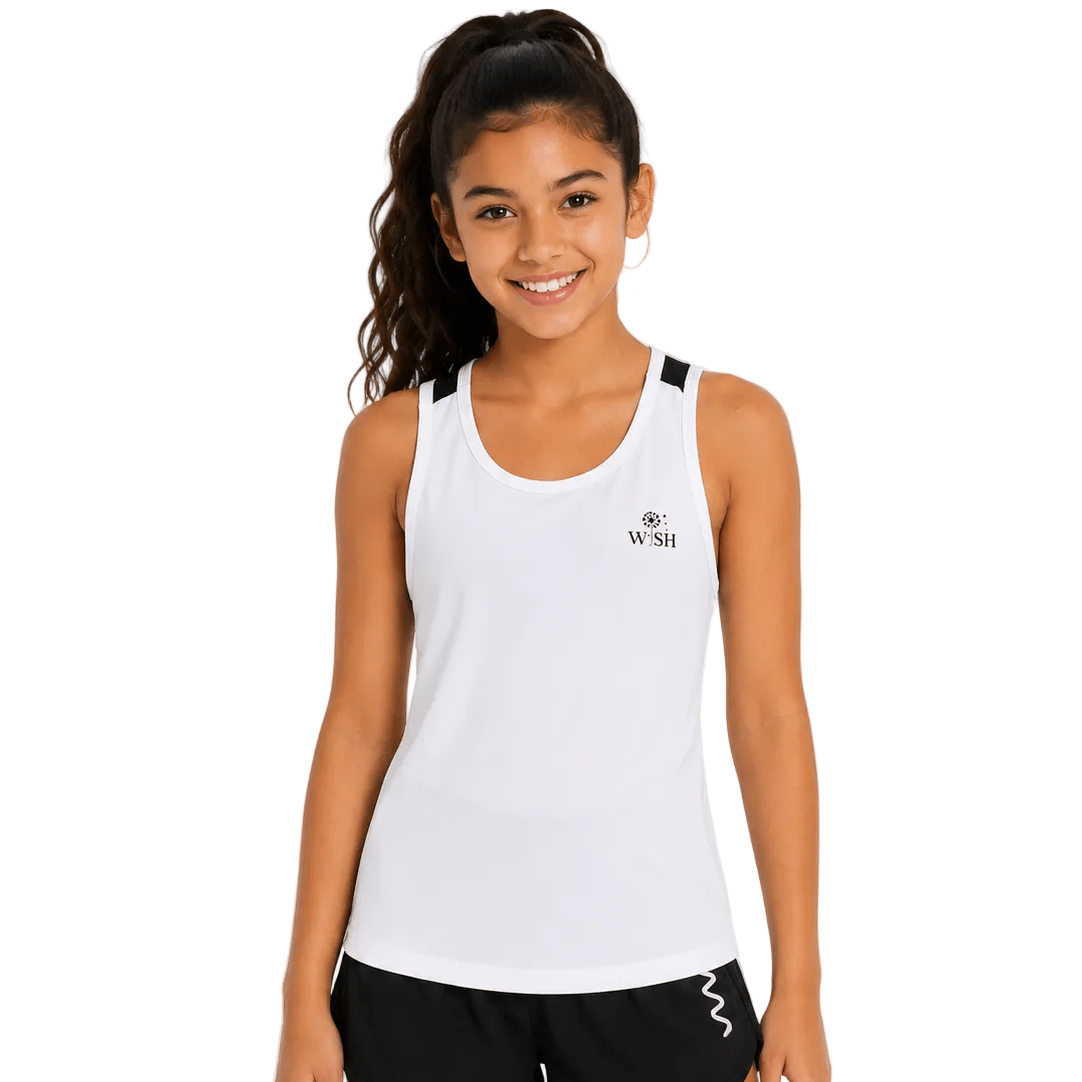 Sports Dry Fit Mesh Top White WISH - OneSports - dubai
