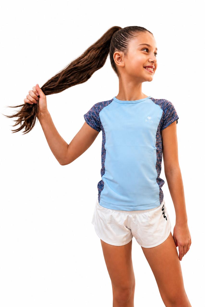 Sports Dry Fit Mesh Blue shirt Wish - OneSports - dubai