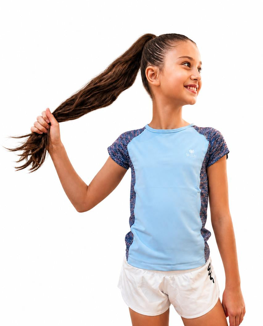 Sports Dry Fit Mesh Blue shirt Wish - OneSports - dubai
