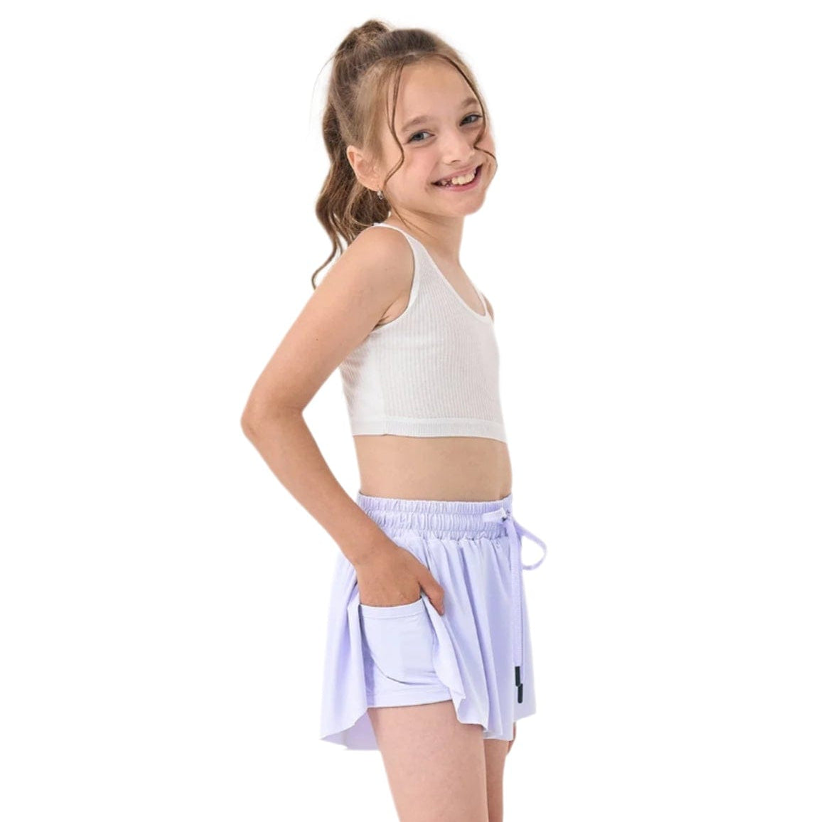 Double Loose shorts Lilac - OneSports - dubai