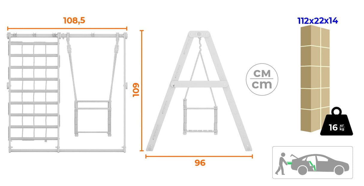 indoor kids activity set wooden ladder and swing multifunctional play gym
