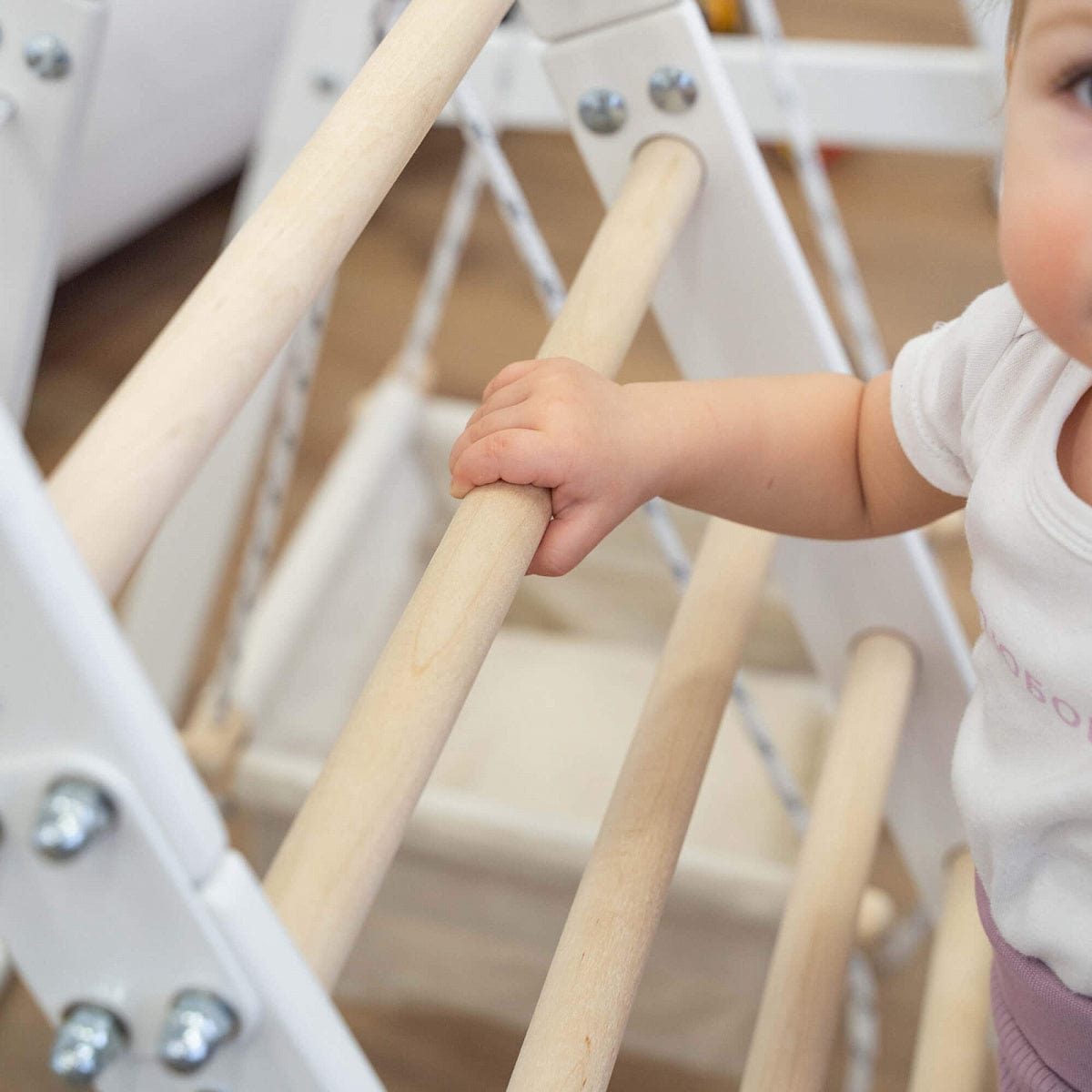 childrens multifunctional climbing play gym with ladder and swing onesports