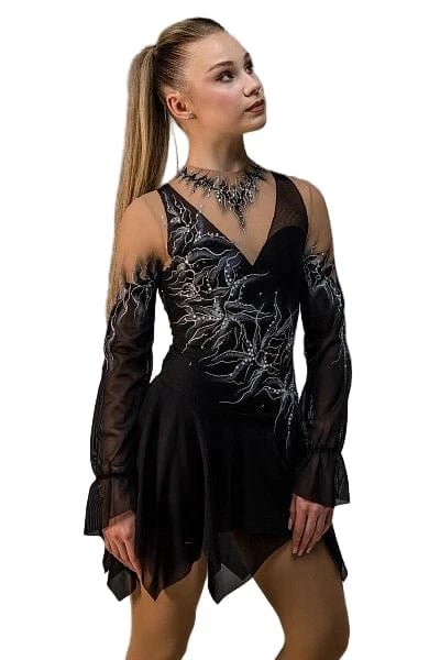 141 - 146cm Figure Skating Dress Black Night - OneSports - dubai