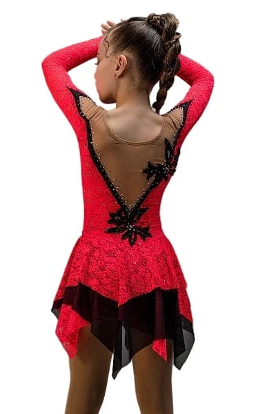 147-158cm Figure Skating Dress Black Light