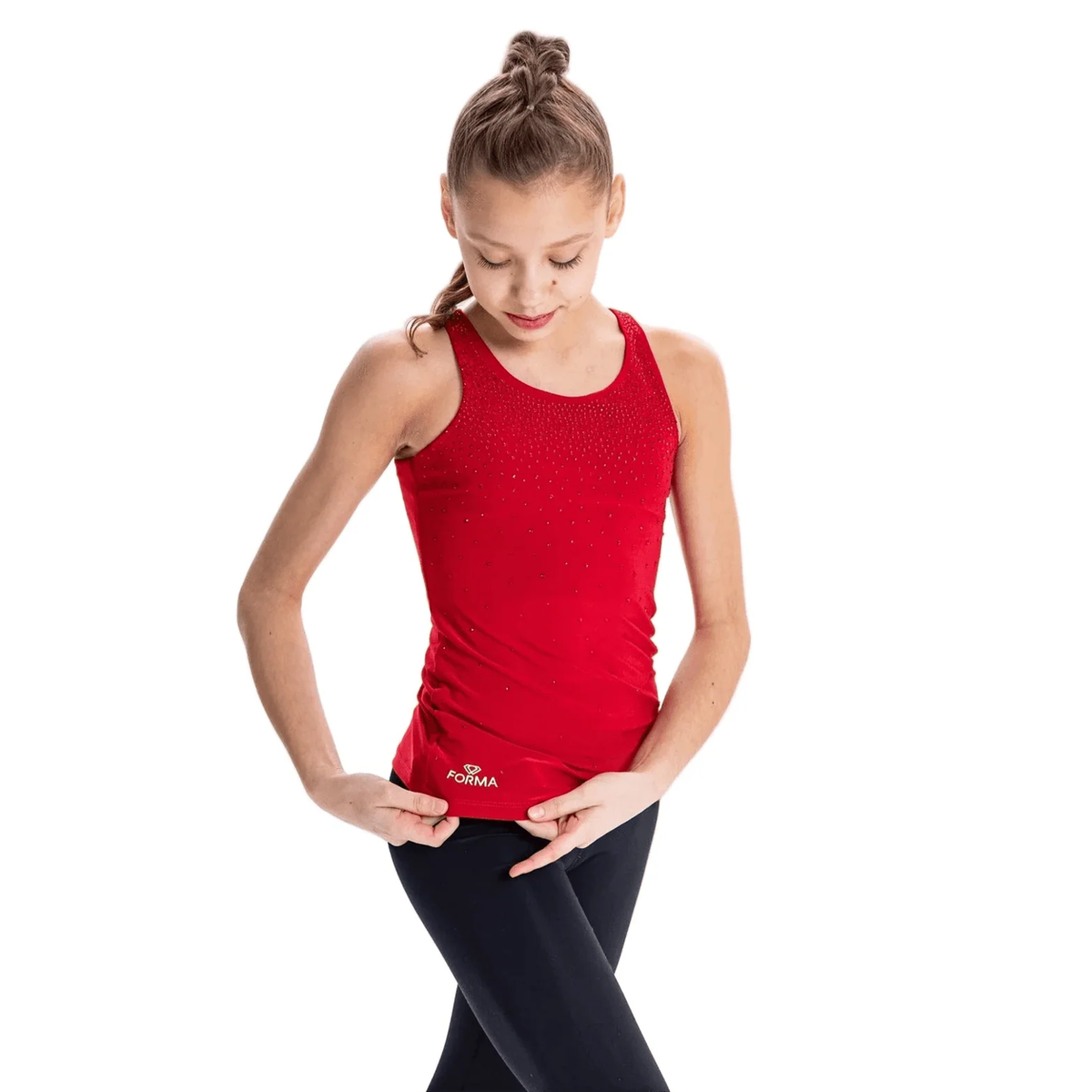 Brilliant Red Crystal Tank Top