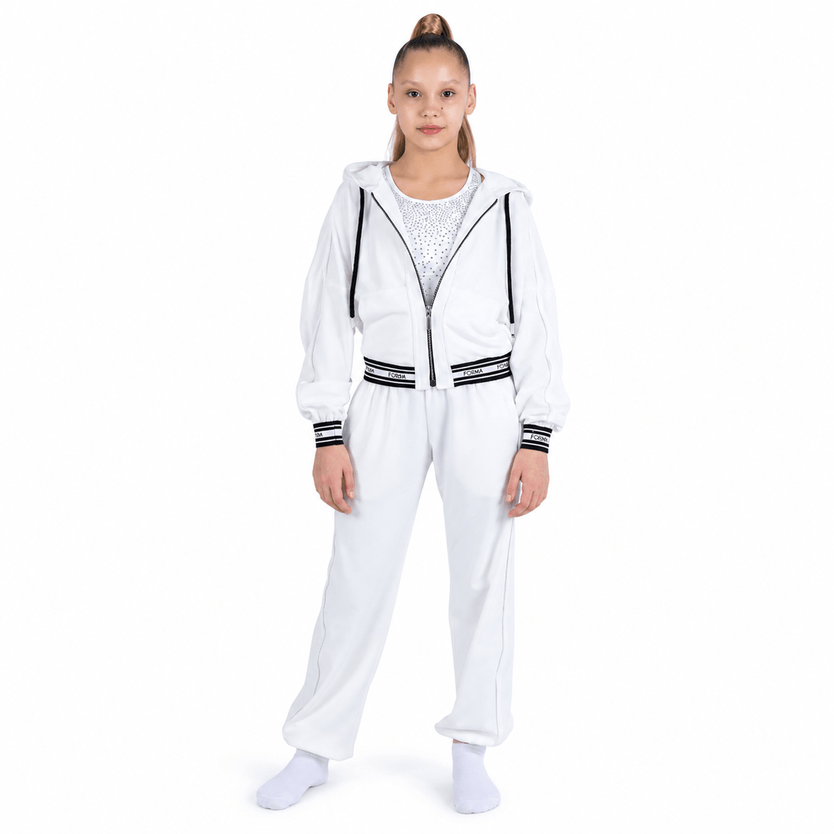 Forma Premium White Hoodie & Pants Stylish Sports Set - OneSports - #dubai