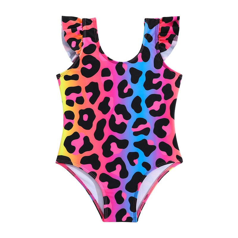 Multicolored leopard print swimsuit