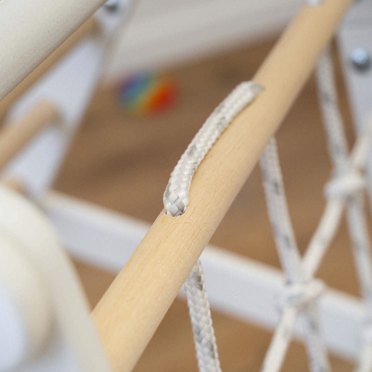 foldable wooden kids play set with climbing net and swing indoor gym