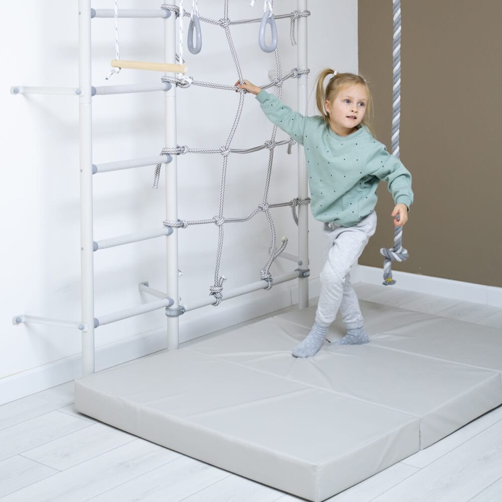 romana grey safety mat for children home gym wall bars support