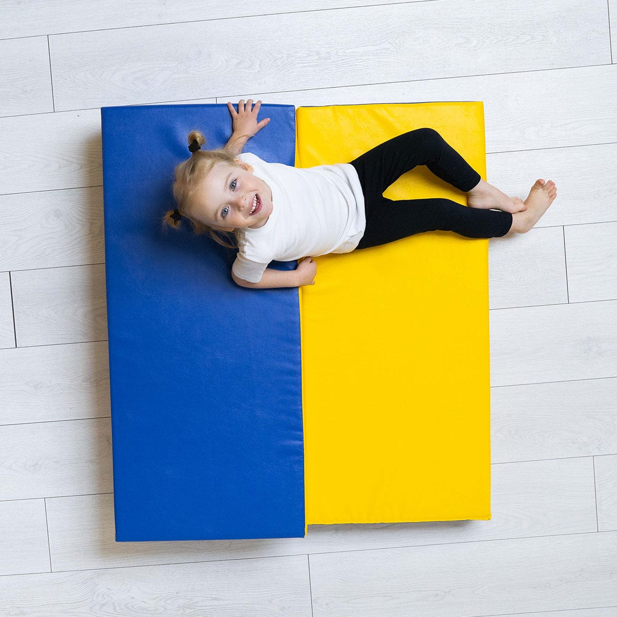romana foldable safety mat blue yellow for kids wall bars onesports uae