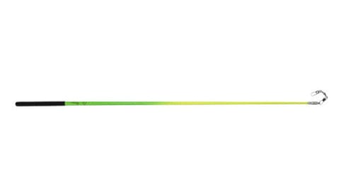 FIG approved Venturelli ribbon stick for rhythmic gymnastics 56 cm green yellow with rubber grip by OneSports.ae