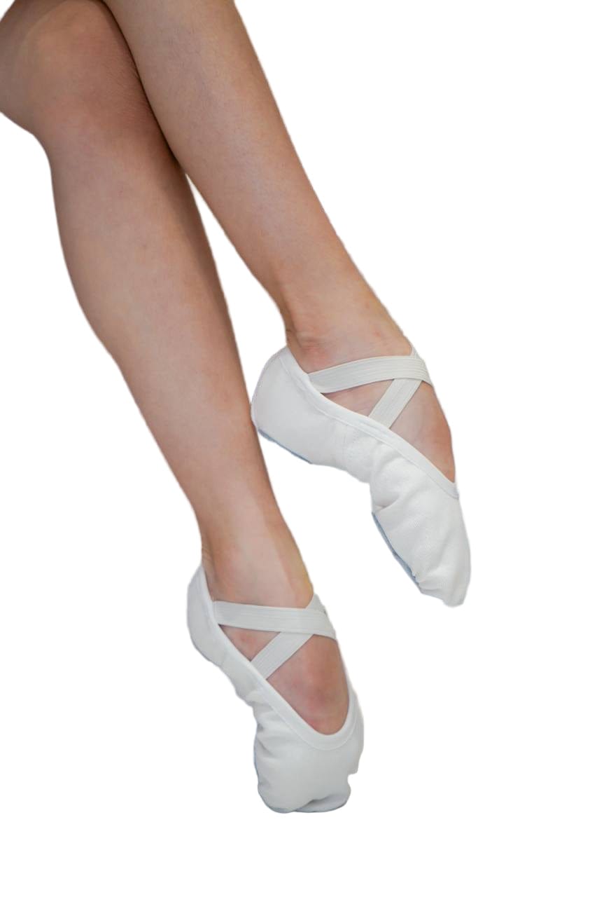 Stretchy White Ballet Shoes