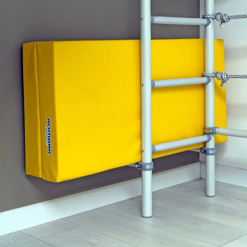 yellow gymnastics safety mat romana for home wall bar exercises onesports