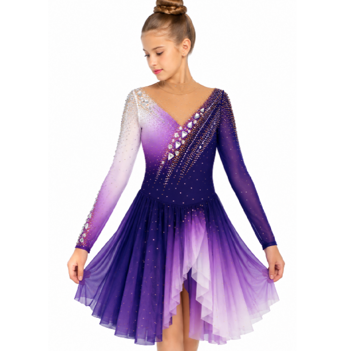 129-140cm Figure Skating Dress Spiral
