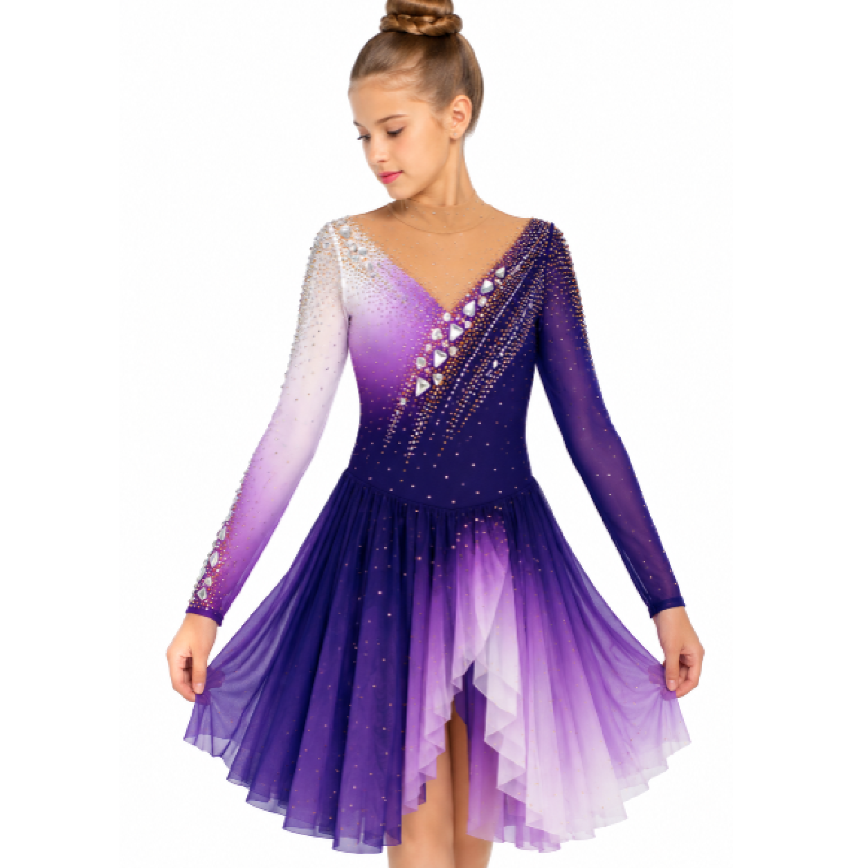 129-140cm Figure Skating Dress Spiral