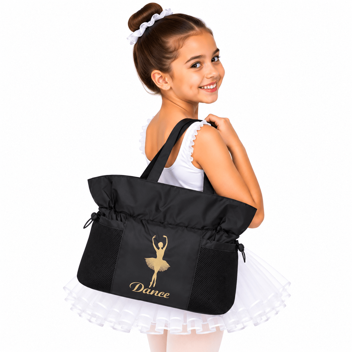 Black Tote Ballet Dance Bag For Girls - OneSports - dubai