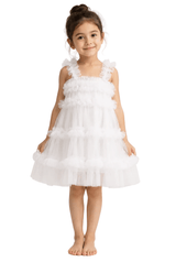 Kids Ballet Tulle Dress Cloud White - OneSports - dubai