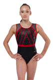 Contour Black Red Leotard