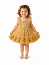Kids Ballet Tulle Dress Caramel - OneSports - dubai