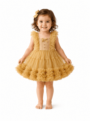 Kids Ballet Tulle Dress Caramel - OneSports - dubai