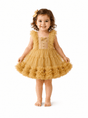 Kids Ballet Tulle Dress Caramel - OneSports - dubai