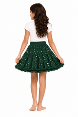 Festive Green Tulle Party Girls Skirt - OneSports - dubai
