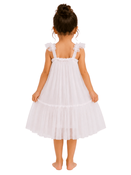 Kids Ballet Tulle Dress White Sparkle - OneSports - dubai