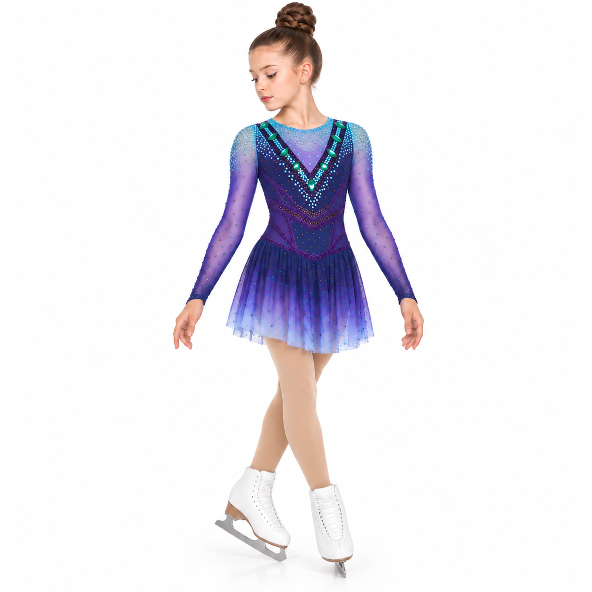 117-122 cm Figure Skating Dress Frost