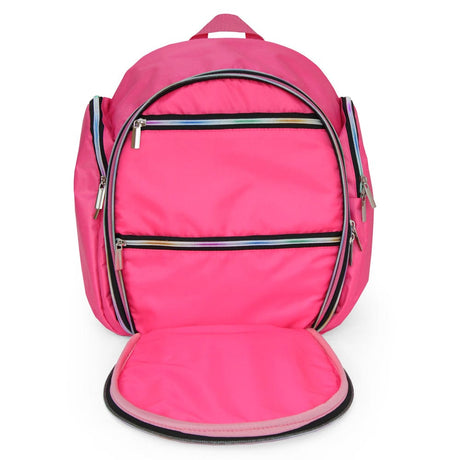Girls gymnastics backpack pink with pockets and comfy straps OneSports UAE