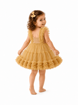 Kids Ballet Tulle Dress Caramel - OneSports - dubai