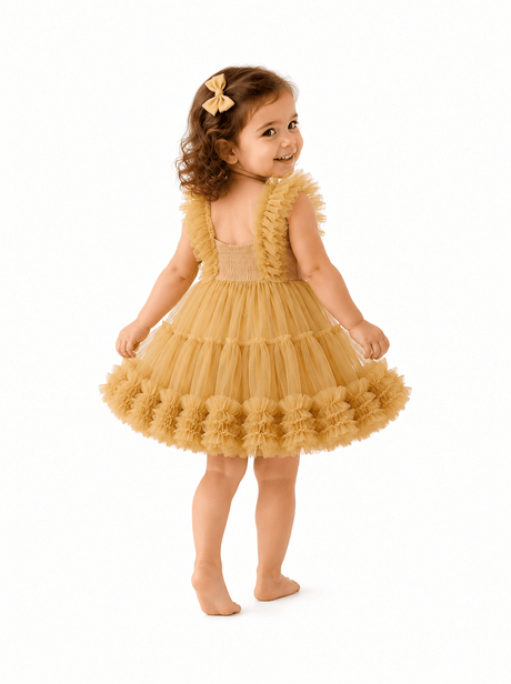 Kids Ballet Tulle Dress Caramel - OneSports - dubai