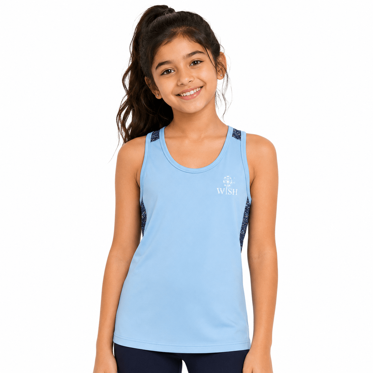 Sports Dry Fit Mesh Top Blue WISH - OneSports - dubai