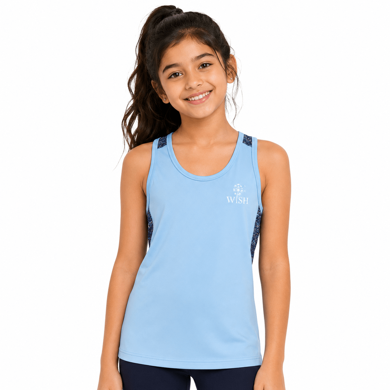 Sports Dry Fit Mesh Top Blue WISH - OneSports - dubai