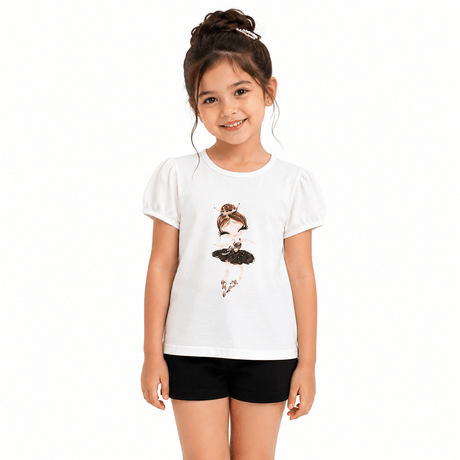 Ballerina White shirt For Girls - OneSports - dubai