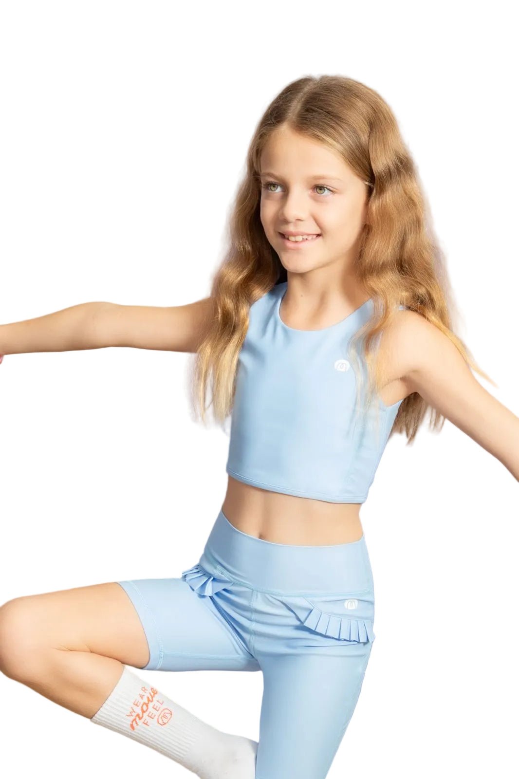 Flow Active Girls Crop Top Sky blue - OneSports - dubai