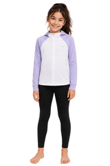Long Sleeved Hoodie White/Lilac - OneSports - dubai
