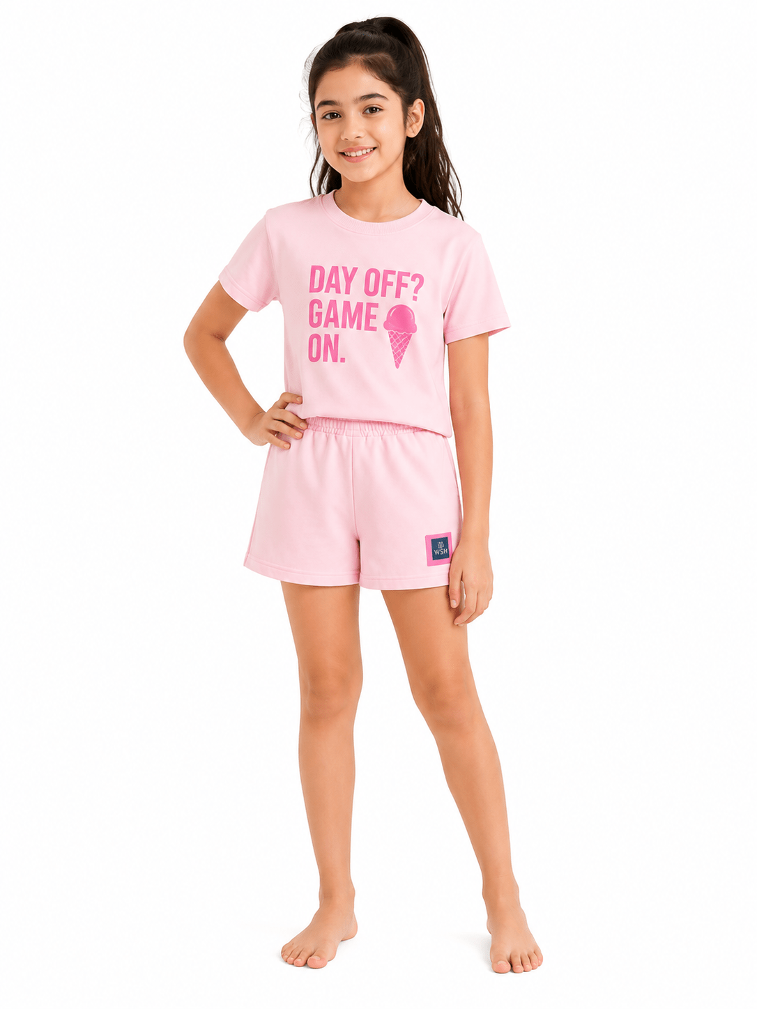 Game ON Girls Top & Shorts Sports Activewear Set - OneSports - dubai