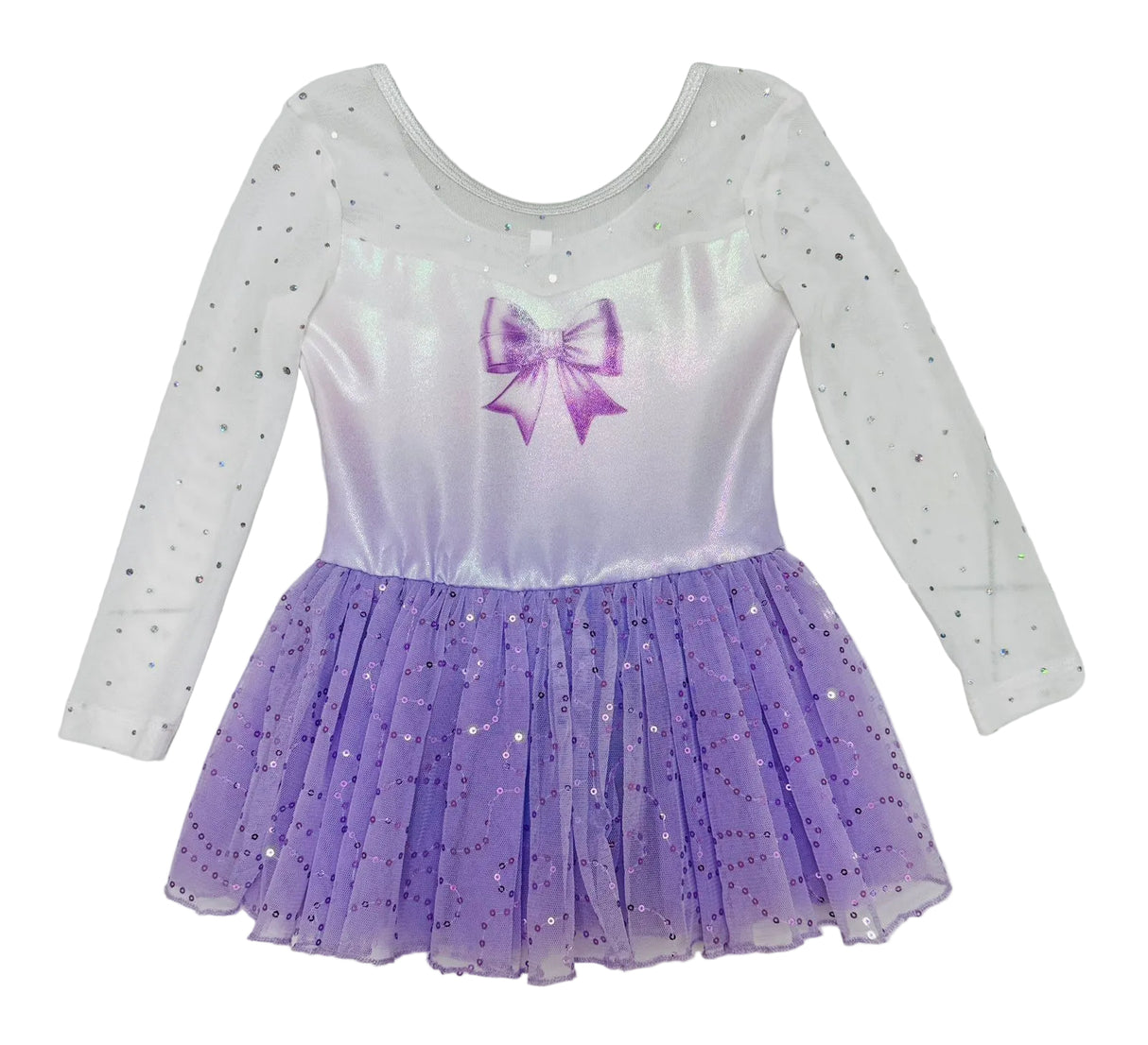 Leotard Dress Bow Lilac - OneSports - dubai
