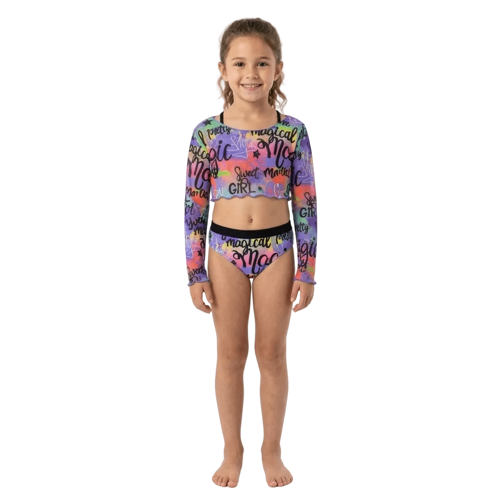 Purple Girls 3 Piece Swim Set - OneSports - dubai